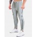 Men Jogger Sweatpants Drawstring Elastic Waist Ankle Length Pants