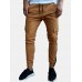 Men Side Striped Cargo Side Pocket Drawstring Elastic Waist Casual Jogger Pants