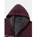 Mens Stripe Colorblock Knitted Fleece Lined Warm Hooded Cardigans With Pocket