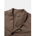 Mens Brown Vintage Single  Breasted Jacket With Double Pocket