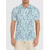 Full-Print Abstract Hawaiian Art Natural Leaves Printing Men‘s Short Sleeve Polo