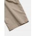 Men Solid Pleats Suit Pants Button Side Pockets Casual Trousers