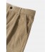 Men Straight Casual Ribbed Zipper Fly Button Ankle Length Pants