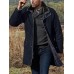 Mens Vintage Solid Color Warm Mid  Length Woolen Coats With Pocket